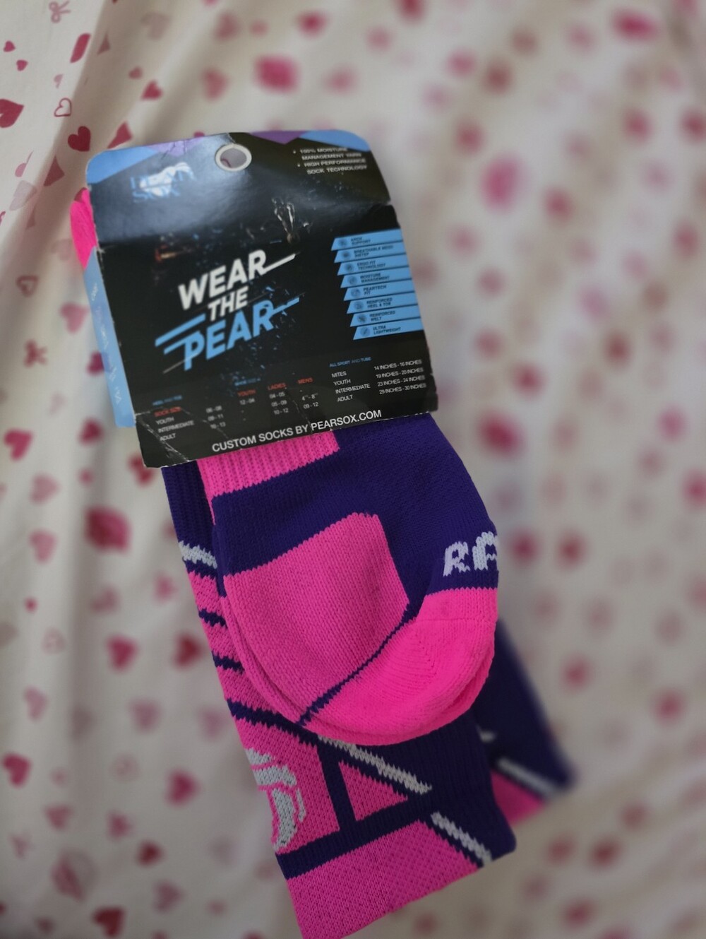 Men’s Performance Crew Socks — Purple & Pink